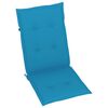 vidaXL Chaises de jardin lot de 2 avec coussins bleu Bois de teck
