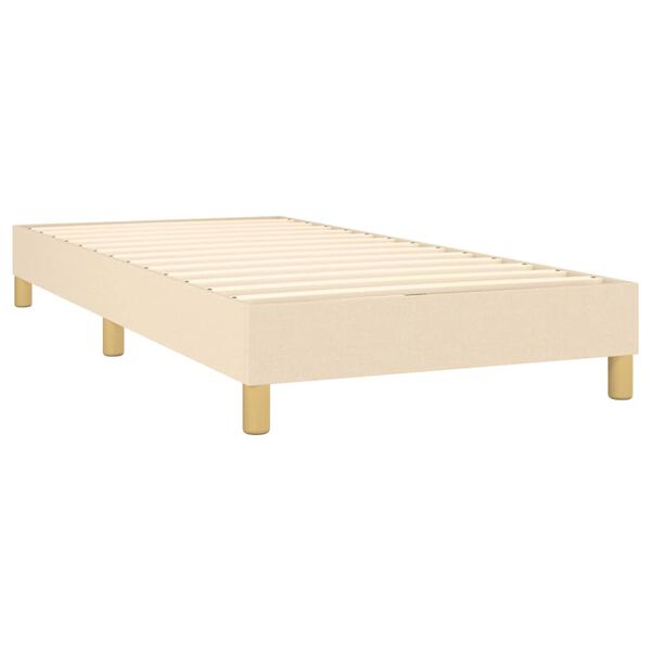 vidaXL Sommier &agrave; lattes de lit avec matelas Cr&egrave;me 90x200 cm Tissu