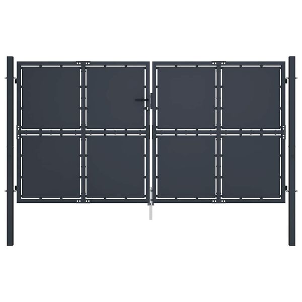 vidaXL Portail de jardin en acier 300x200 cm anthracite