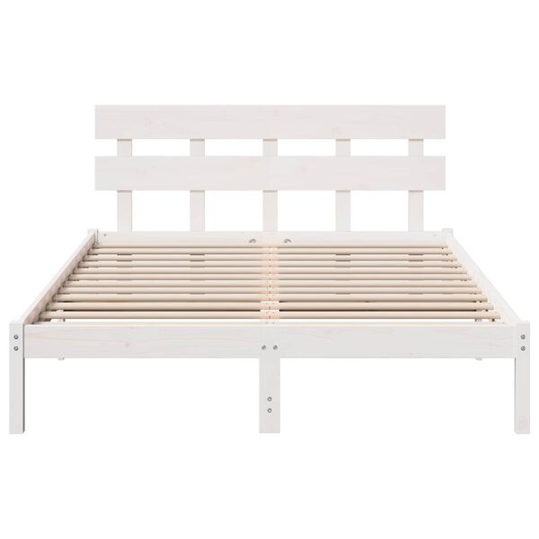 vidaXL Cadre de lit Marron 140 x 200 cm Bois de pin massif