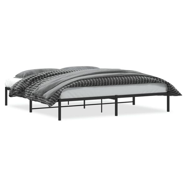 vidaXL Cadre de lit m&eacute;tal sans matelas noir 193x203 cm