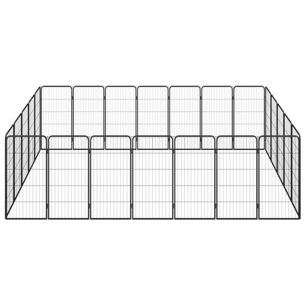 vidaXL Parc pour chien 24panneaux Noir 50x100cm Acier enduit de poudre