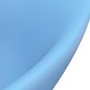 vidaXL Lavabo ovale à trop-plein Bleu clair mat 58,5x39 cm Céramique