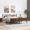vidaXL Cadre de lit en m&eacute;tal sans matelas ch&ecirc;ne marron 180x200 cm