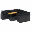 vidaXL Salon de jardin 9 pcs avec coussins noir r&eacute;sine tress&eacute;e