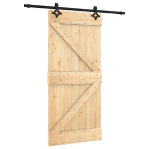 vidaXL Porte coulissante Naturel et noir 95 x 210 cm