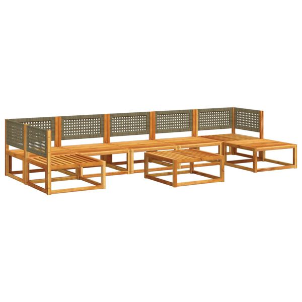vidaXL Ensemble de canap&eacute;s de jardin 8 pi&egrave;ces avec coussins en bois d'acacia et rotin