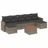 vidaXL Salon de jardin 8 pcs avec coussins gris r&eacute;sine tress&eacute;e