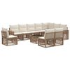 vidaXL Ensemble de canap&eacute; de jardin 11 pcs Beige et blanc cr&egrave;me