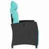 vidaXL Chaise de jardin inclinable avec table d'appoint noir polyrotin