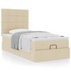 vidaXL Cadre de lit ottoman avec matelas cr&egrave;me 80x200 cm tissu