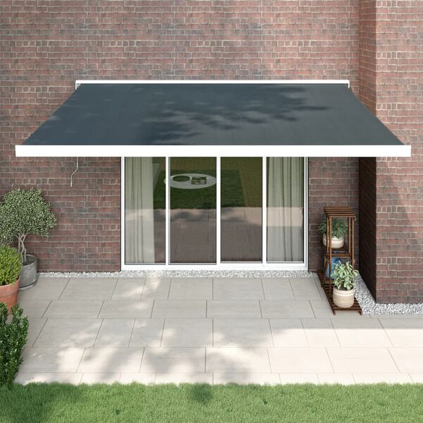 vidaXL Auvent r&eacute;tractable anthracite 4x3 m tissu et aluminium