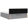 vidaXL Lit ottoman avec matelas et LED Gris clair 180x200 cm tissu
