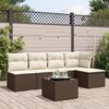 vidaXL Salon de jardin avec coussins 6 pcs marron r&eacute;sine tress&eacute;e