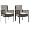 vidaXL Chaise de jardin 2 pc Marron polyrotin