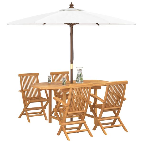 vidaXL Ensemble de salle &agrave; manger pour jardin 5 pcs Marron