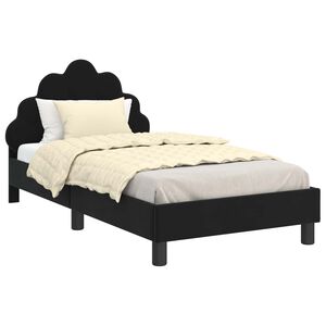 vidaXL Cadre de lit pour enfants avec t&ecirc;te de lit Noir 80 x 160 cm