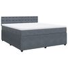 vidaXL Sommier &agrave; lattes de lit et matelas Gris fonc&eacute; 180x200cm Velours