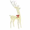 vidaXL Famille Renne 3 pcs Blanc chaud 67 x 26 x 127 cm PET