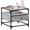 vidaXL Table basse avec dessus en verre sonoma gris 50x50x45 acier