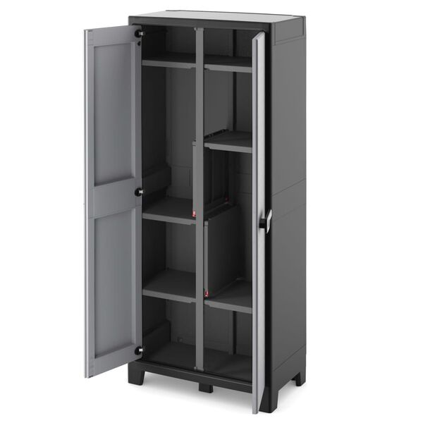 Keter Armoire de rangement polyvalente Titan Noir et gris 182 cm
