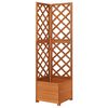 vidaXL Jardini&egrave;re d'angle en treillis 40x40x150cm Bois de sapin massif