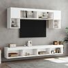 vidaXL Unit&eacute;s murales TV avec LED 6 pcs blanc bois d'ing&eacute;nierie