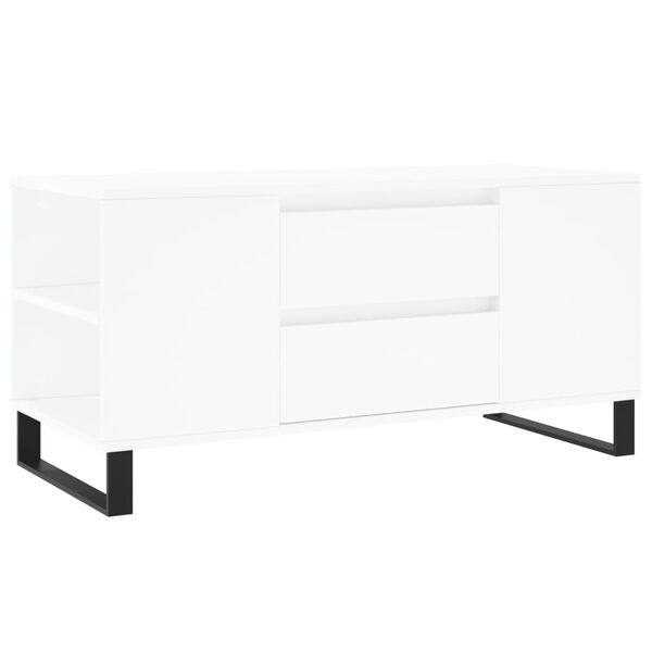 vidaXL Table basse blanc 102x44,5x50 cm bois d'ing&eacute;nierie