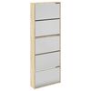 vidaXL Meuble &agrave; chaussures 5 &eacute;tag&egrave;res et miroir 63x17x169,5 cm Ch&ecirc;ne