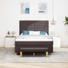 vidaXL Lit &agrave; ressorts avec matelas Marron fonc&eacute; 140 x 190 cm tissu