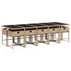 vidaXL Ensemble &agrave; manger de jardin et coussins 11 pcs m&eacute;lange beige