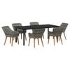 vidaXL Ensemble de salle &agrave; manger pour jardin 7 pc Gris polyrotin