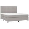 vidaXL Sommier &agrave; lattes de lit et matelas et LED Gris clair 160x200 cm