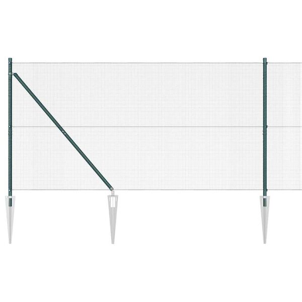 vidaXL Poteau de cl&ocirc;ture. Vert 10 x 1,2 m (maillage de 12 x 12 mm)