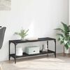 vidaXL Meuble TV Ch&ecirc;ne noir 100x33x41cm Bois d'ing&eacute;nierie et fer