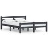 vidaXL Cadre de lit sans matelas gris fonc&eacute; pin massif 140x200 cm