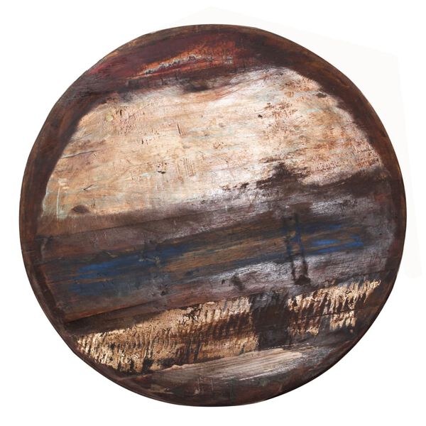 vidaXL Table basse Bois de r&eacute;cup&eacute;ration massif Base noire 60x60x33 cm
