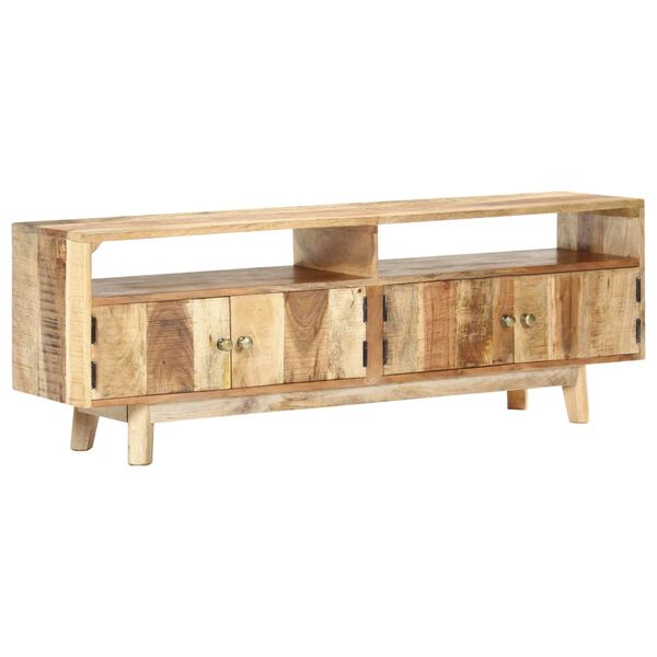 vidaXL Meuble TV 130x30x45 cm Bois de manguier brut