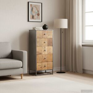 vidaXL Armoire &agrave; tiroirs 45 x 30 x 100 cm Bois de r&eacute;cup&eacute;ration massif