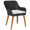 vidaXL Ensemble de salle &agrave; manger pour jardin 3 pcs Noir polyrotin