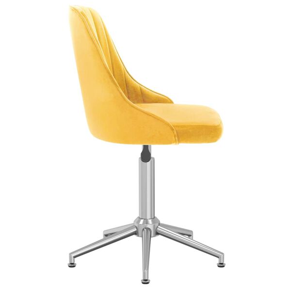 vidaXL Chaises pivotantes &agrave; manger lot de 4 jaune velours