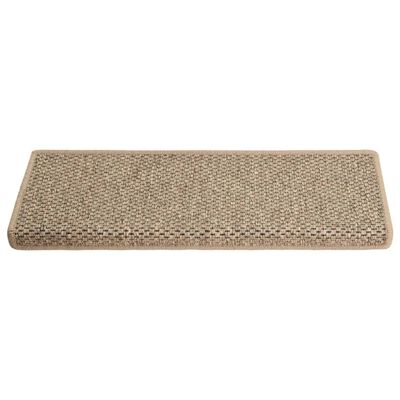 vidaXL Tapis d'escalier autocollants 15 pcs 65x21x4 cm Beige foncé