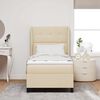 vidaXL Lit &agrave; ressorts avec matelas Cr&egrave;me 80 x 200 cm tissu