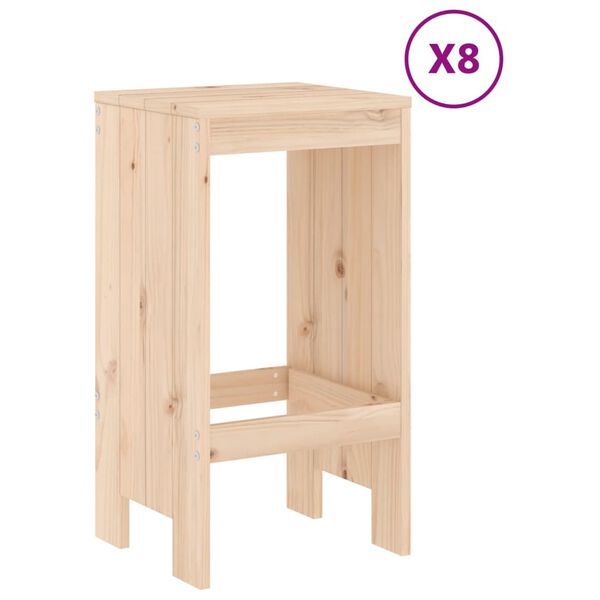 vidaXL Ensemble de bar de jardin 9 pcs Bois de pin massif