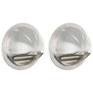 vidaXL Couvre-vent Air 2 pi&egrave;ces Argent&eacute; 150 mm Acier inoxydable