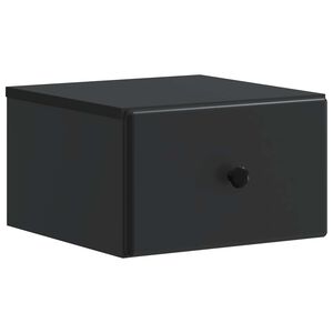 vidaXL Cabinet de chevet mural avec tiroir Noir 34,5 x 33 x 20 cm
