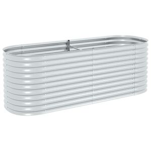 vidaXL Lit sur&eacute;lev&eacute; de jardin 240x80x81 cm Acier galvanis&eacute; Argent&eacute;