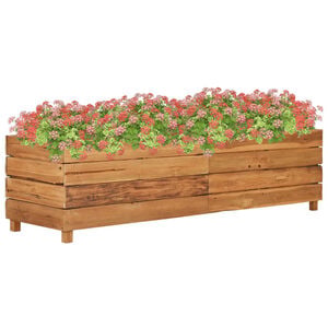vidaXL Lit sur&eacute;lev&eacute; 150x40x38 cm bois de teck recycl&eacute; et acier
