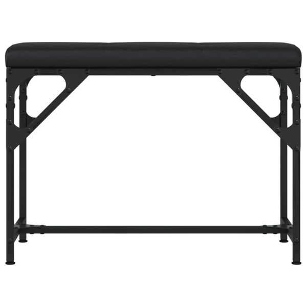 vidaXL Banc &agrave; manger noir 62x32x45 cm acier et similicuir