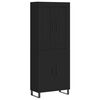 vidaXL Buffet haut Noir 69,5x34x180 cm Bois d'ing&eacute;nierie